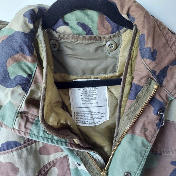 Men's Camouflage Coat SZ M Hunting Military Field Jacket With Liner Cold Weather - Picture 4 of 16